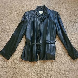 Black leather jacket